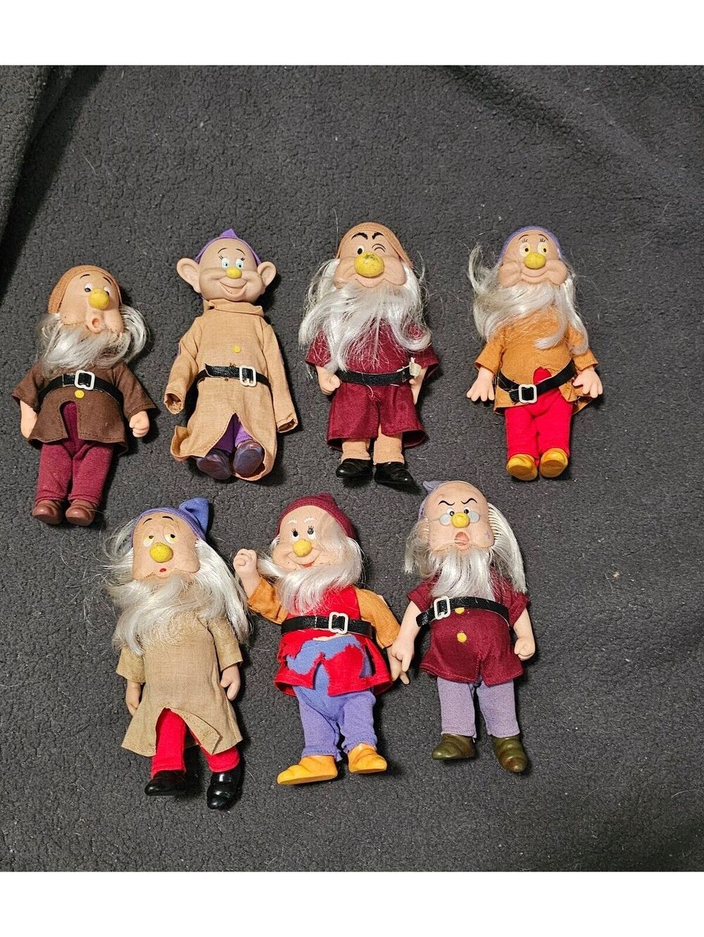 Vintage Disney Snow White and the Seven Dwarfs Plush Doll Set